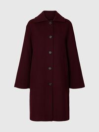 WOOL BLEND LONG COAT, Tawny Port, highres