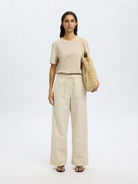 BOXY T-SHIRT, Oatmeal, highres