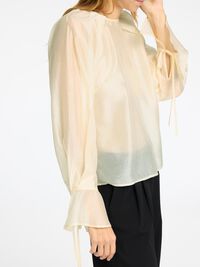 GEDETAILLEERD SHIRT MET LANGE MOUWEN, Angora, highres
