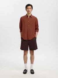 RELAXED FIT LONG SLEEVED SHIRT, Cherry Mahogany, highres