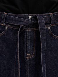 DENIM MAXI SKIRT, Dark Blue Denim, highres