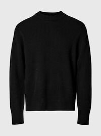 MEZCLA DE CACHEMIRA JERSEY DE PUNTO, Black, highres