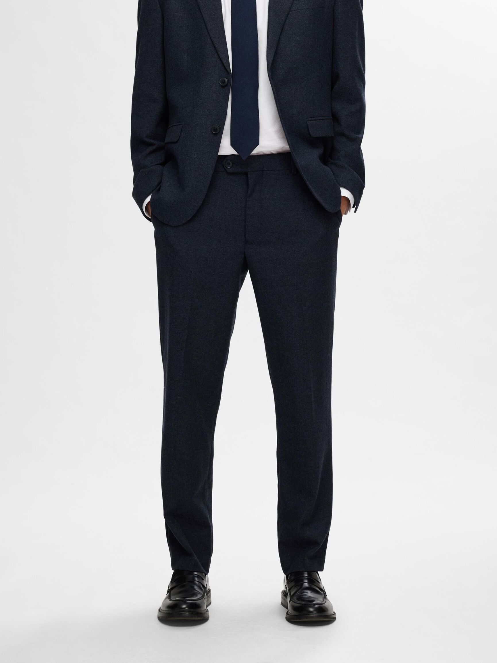 GERUIT WOLMIX PANTALON, Dark Blue, highres