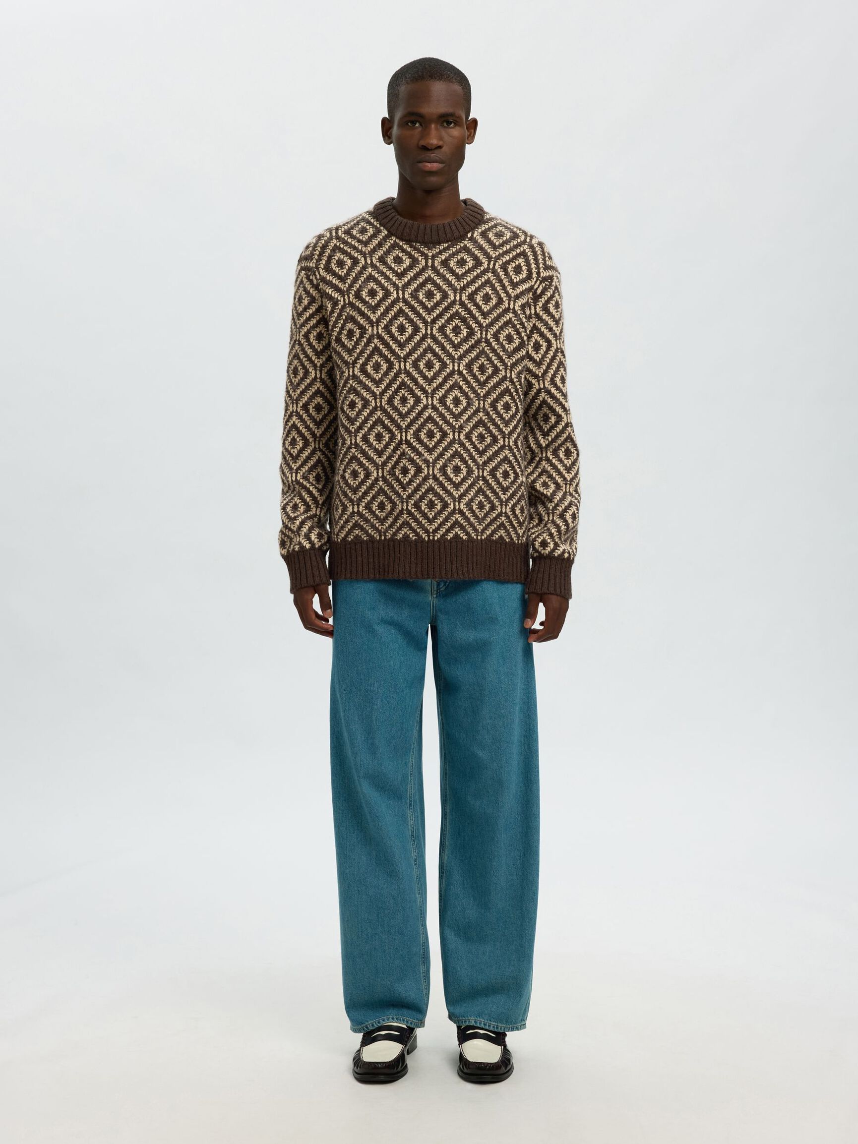 PATTERN KNITTED JUMPER, Delicioso, highres