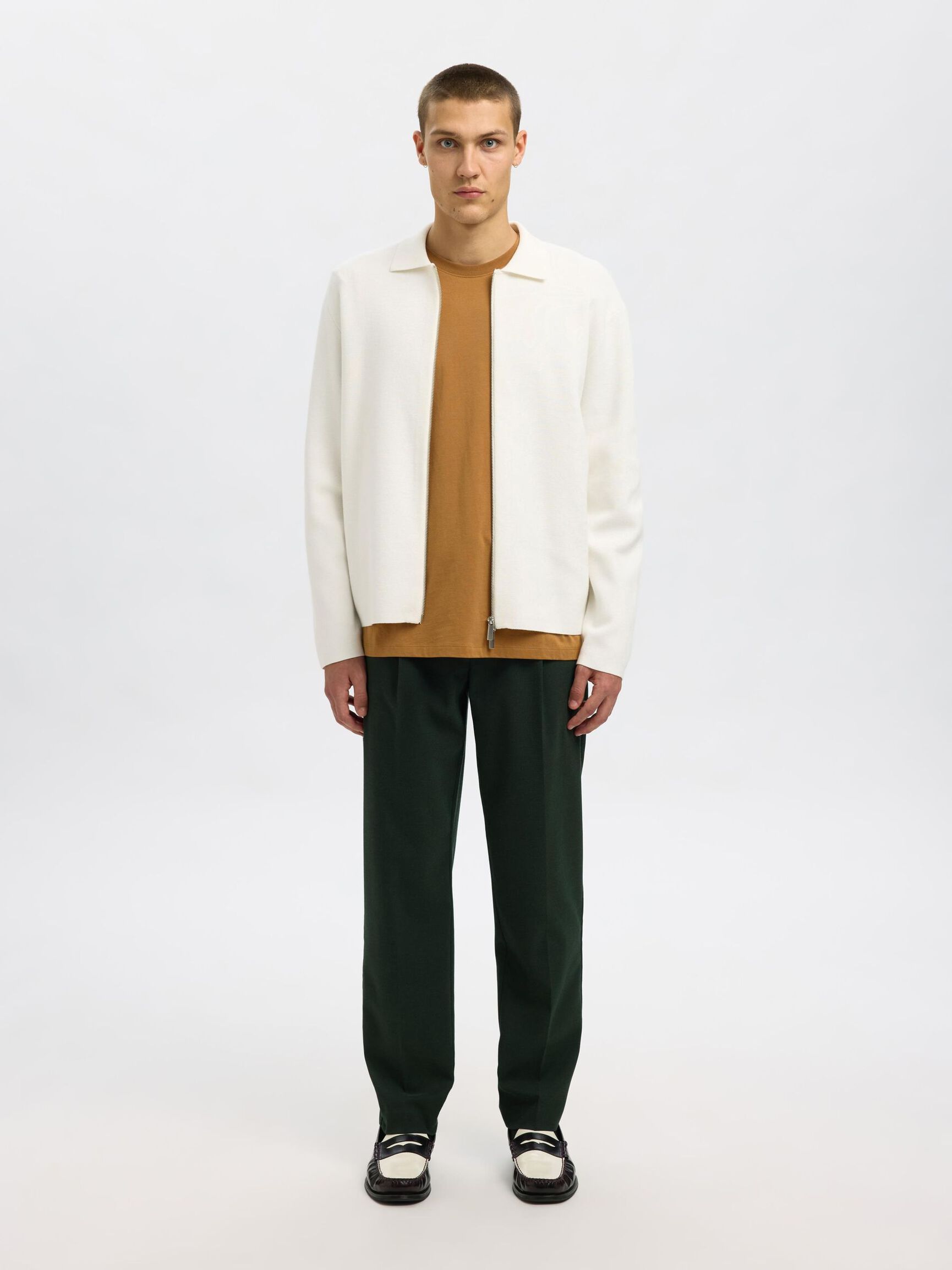 VISCOSE BLEND PLEATED TROUSERS, Deep Forest, highres