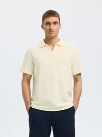 COTTON POLO SHIRT, Egret, highres