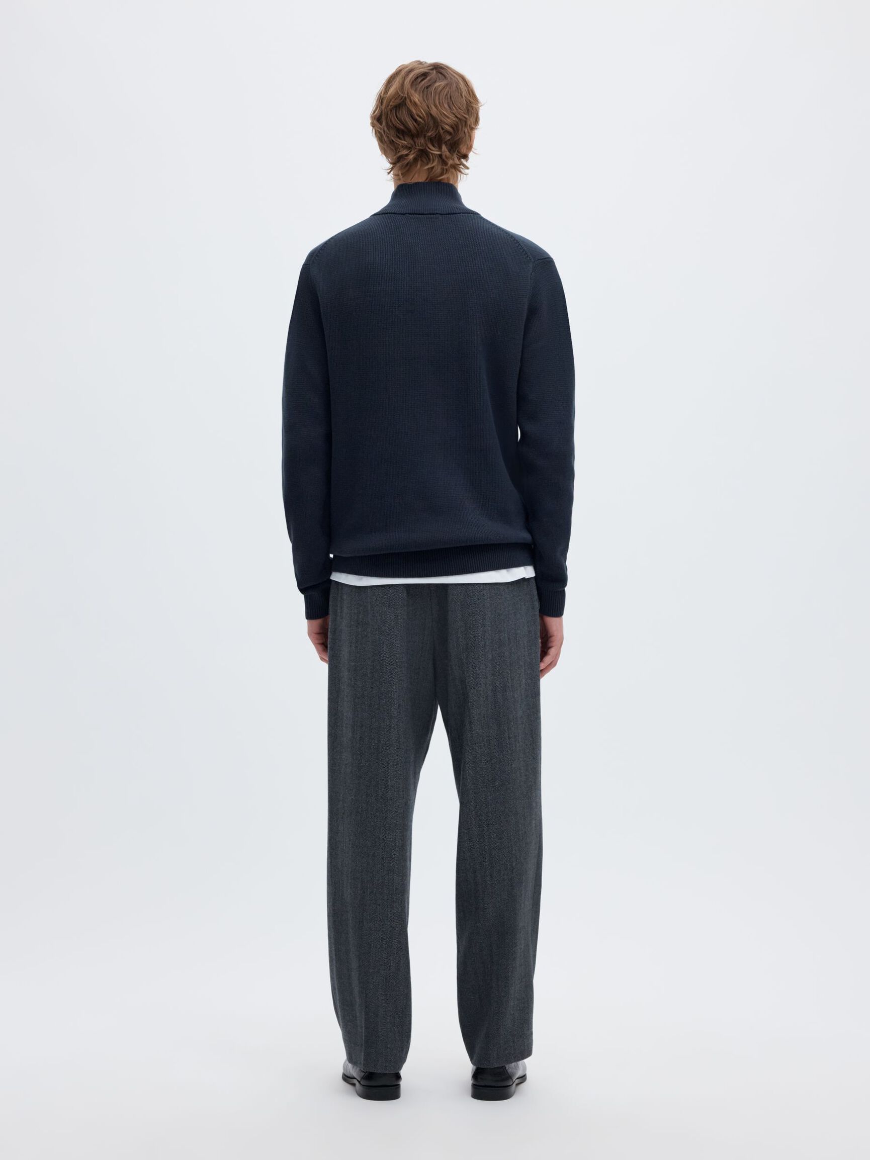 HALVE RITSSLUITING SWEATER, Sky Captain, highres
