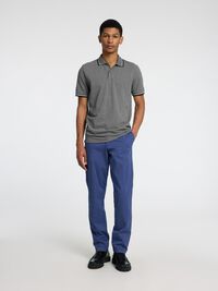 SHORT SLEEVED POLO SHIRT, Medium Grey Melange, highres