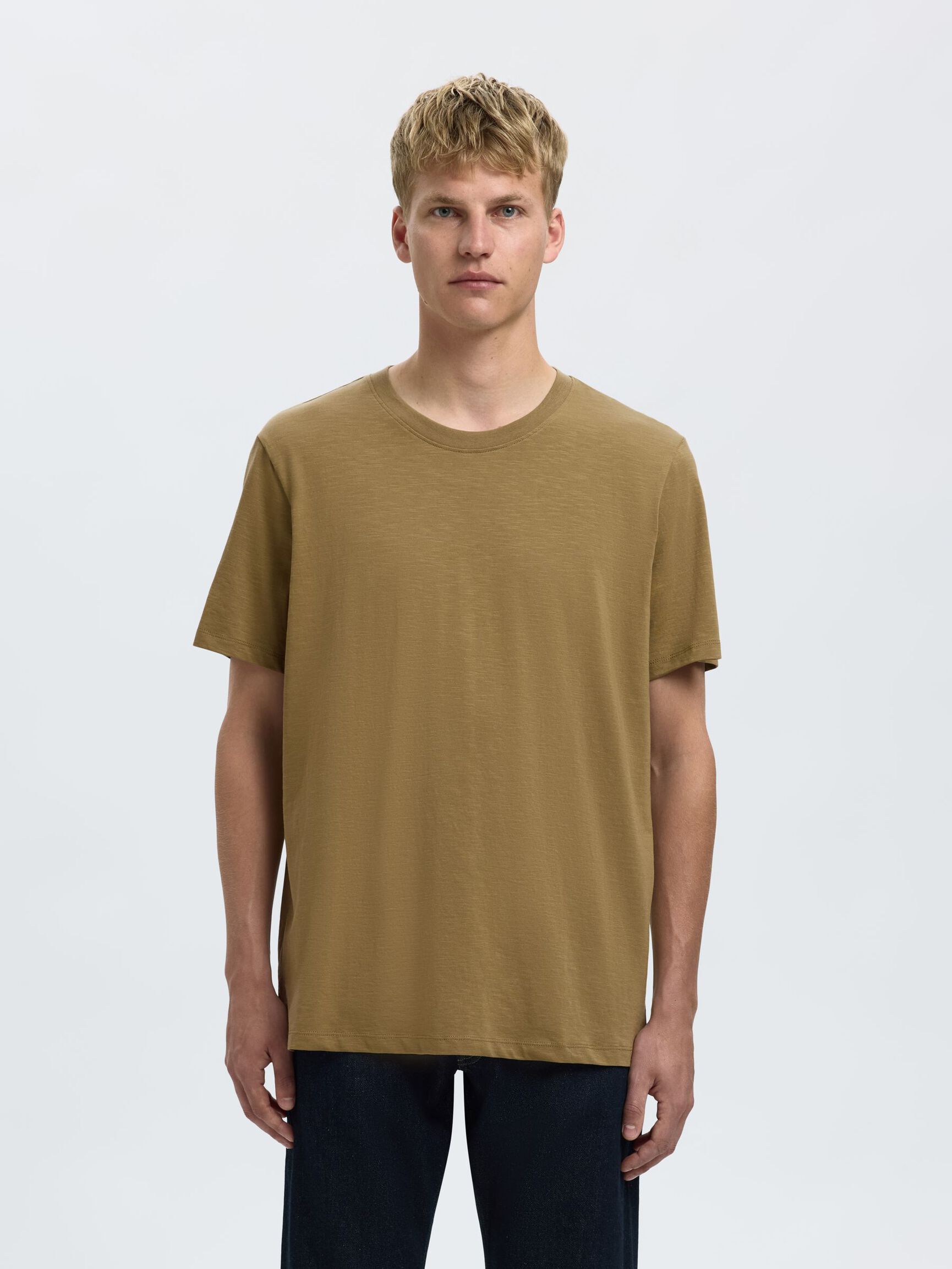 COTTON SLUB T-SHIRT, Dried Herb, highres