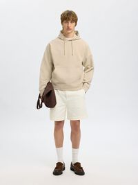 100% BOMULL HOODIE, Oatmeal, highres