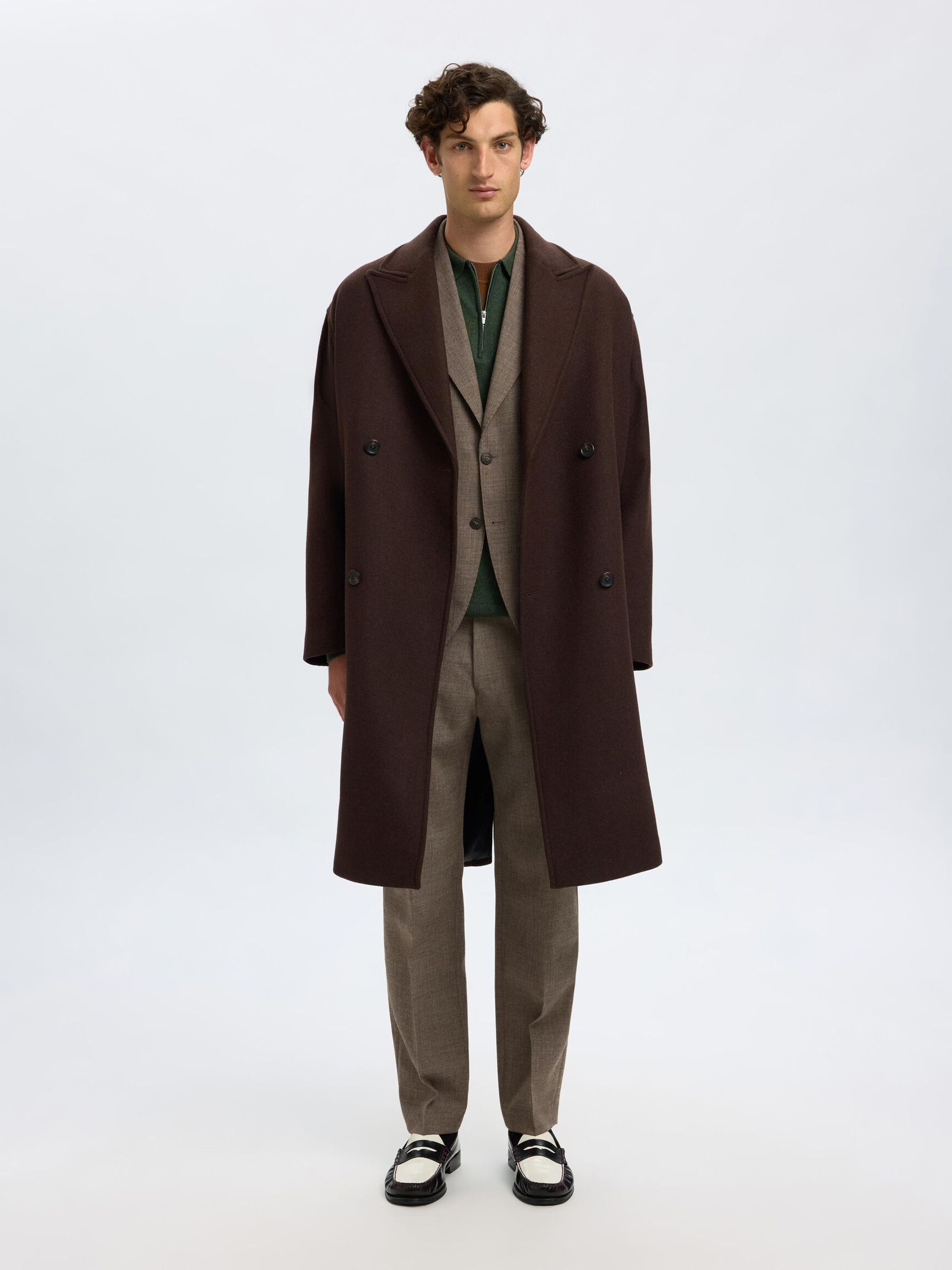 REGULAR FIT WOLL BLAZER, Light Brown Melange, highres