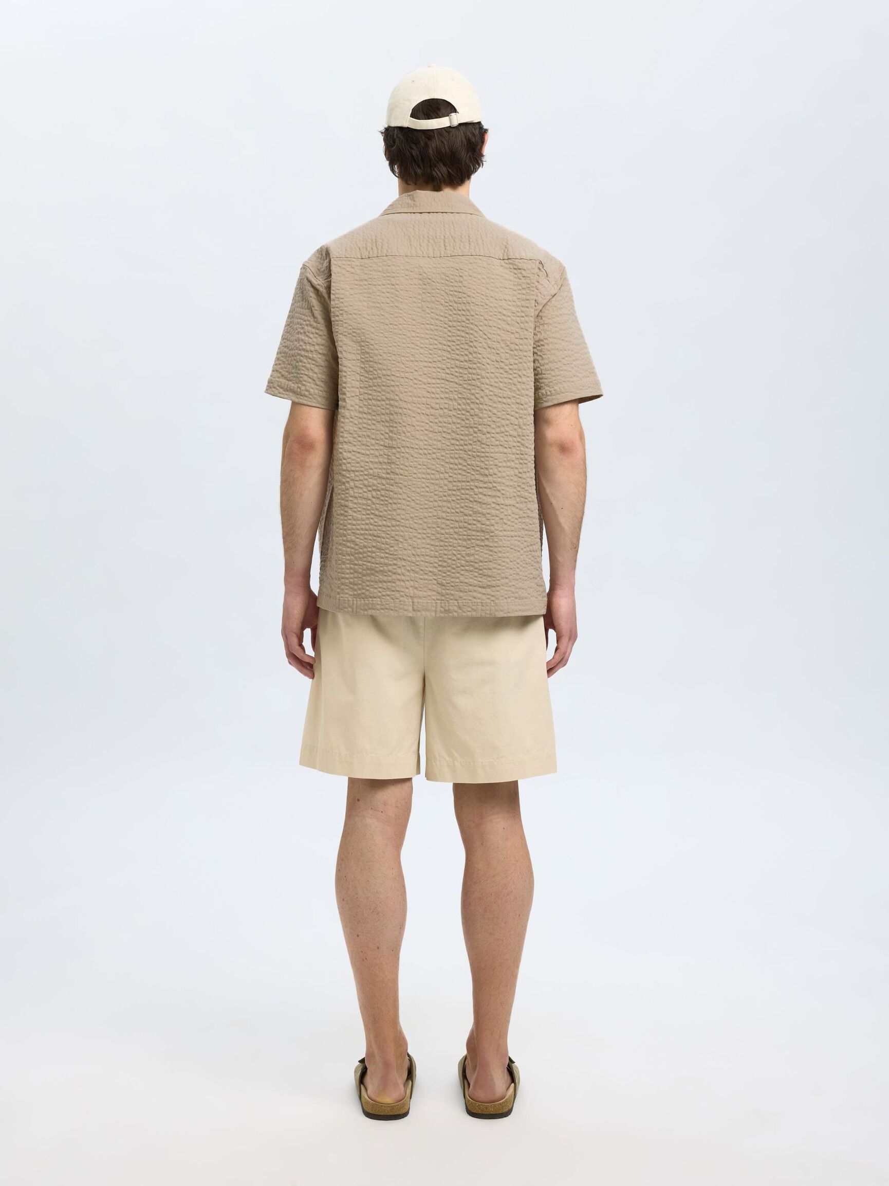 SEERSUCKER KORTÆRMET SKJORTE, Pure Cashmere, highres