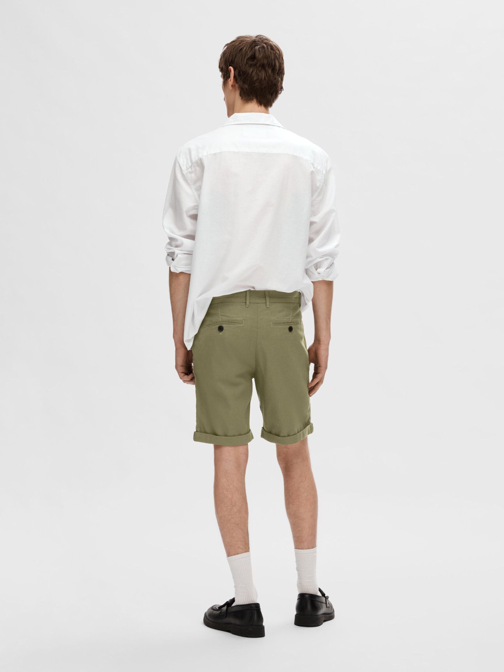 DEHNBARE BAUMWOLL SHORTS, Burnt Olive, highres