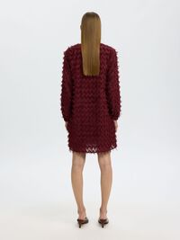 FRINGE MINI DRESS, Tawny Port, highres