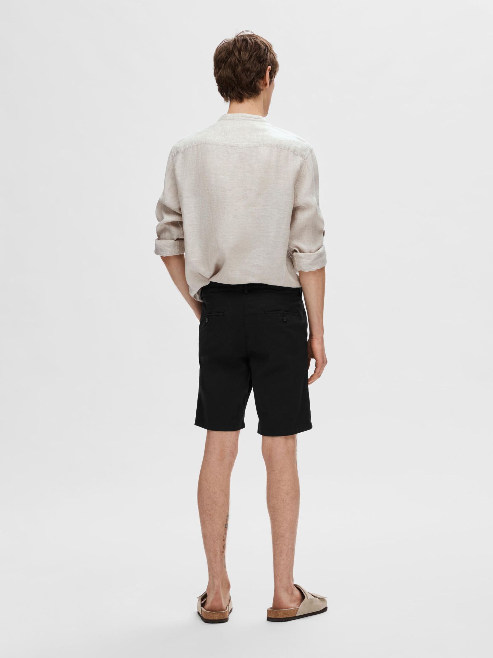 SLIM-FIT CHINO SHORTS, Black, highres