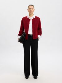 ULDBLANDING STRIKKET CARDIGAN, Equestrian Red, highres