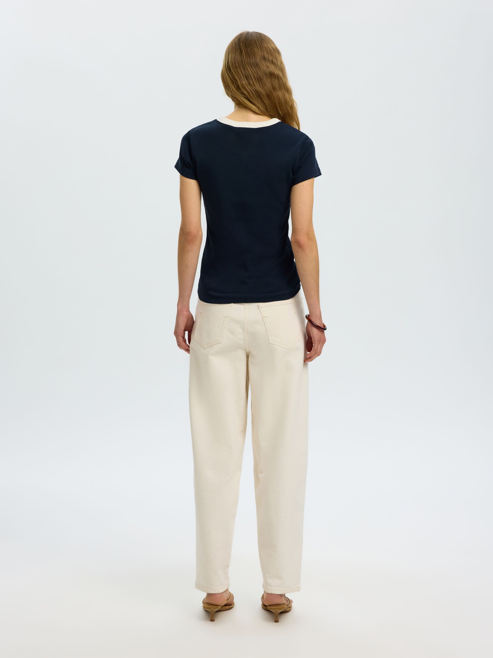 COTTON SHORT-SLEEVED T-SHIRT, Dark Sapphire, highres
