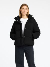 SHORT PUFFER JACKET, Black, highres