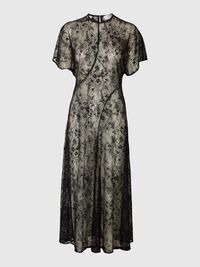 SPITZEN MIDIKLEID, Black, highres