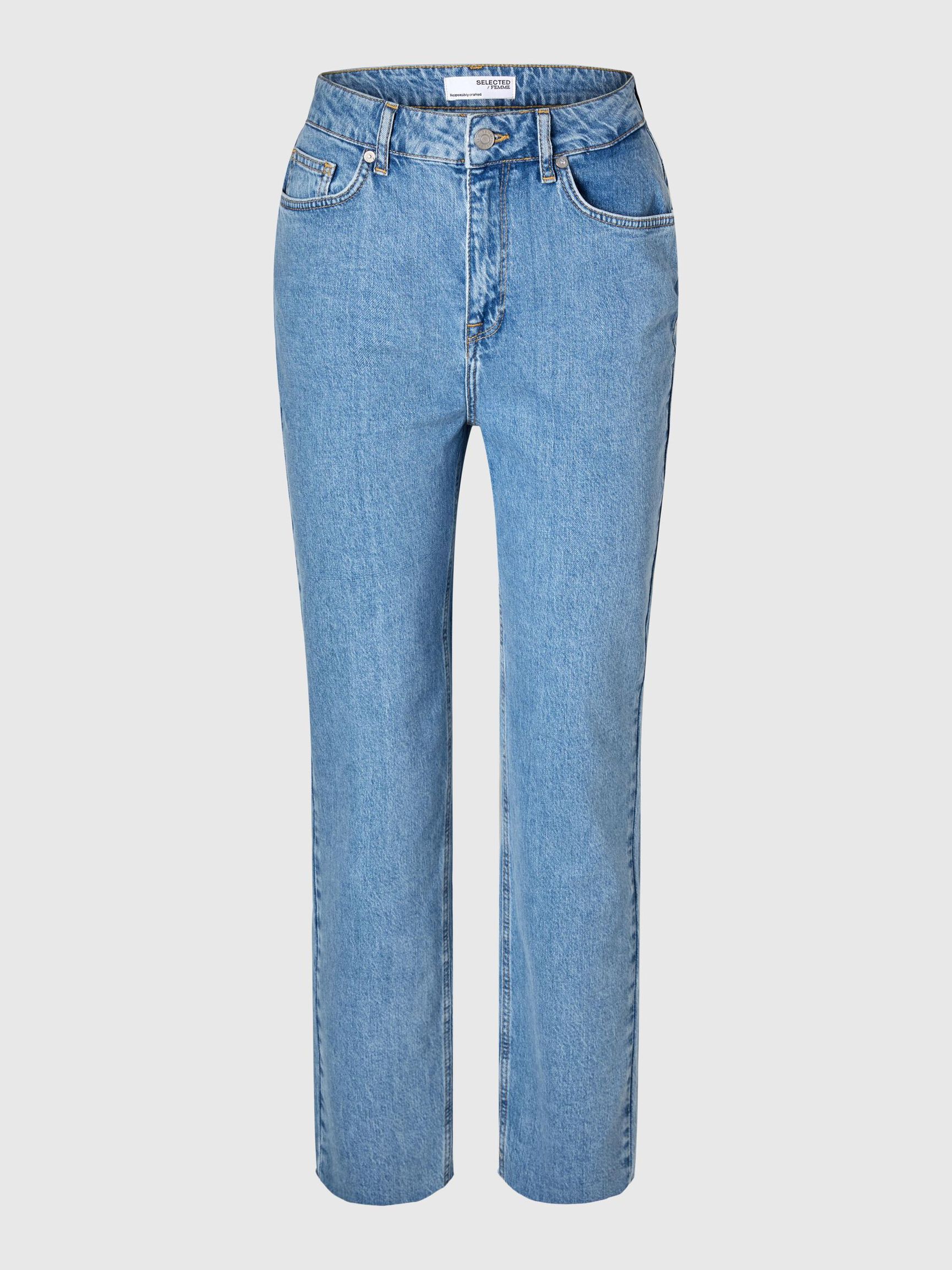 CINTURA ALTA JEANS STRAIGHT FIT, Light Blue Denim, highres