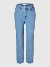 CINTURA ALTA JEANS STRAIGHT FIT, Light Blue Denim, highres