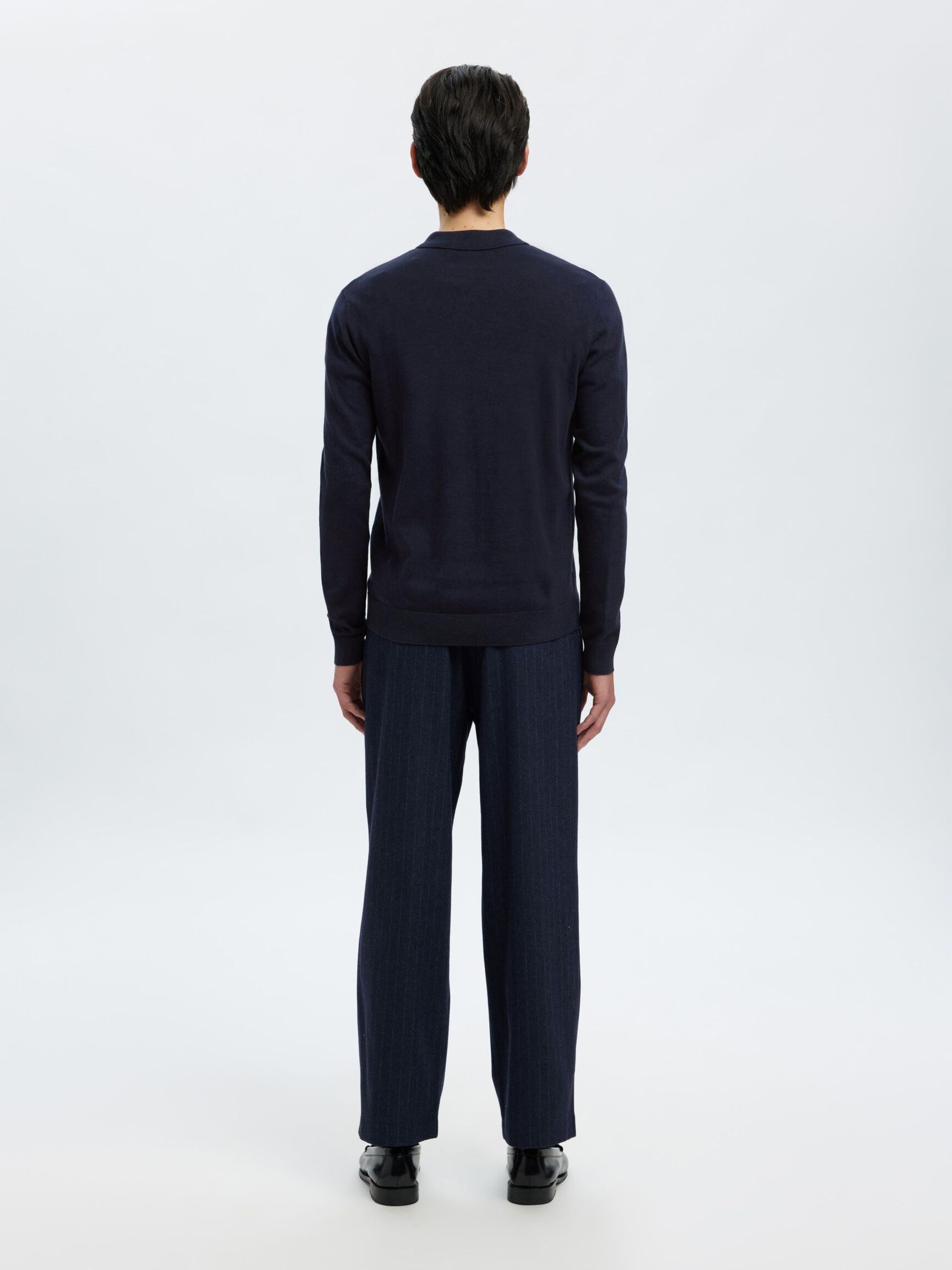 STRICK LANGARM-POLOSHIRT, Navy Blazer, highres