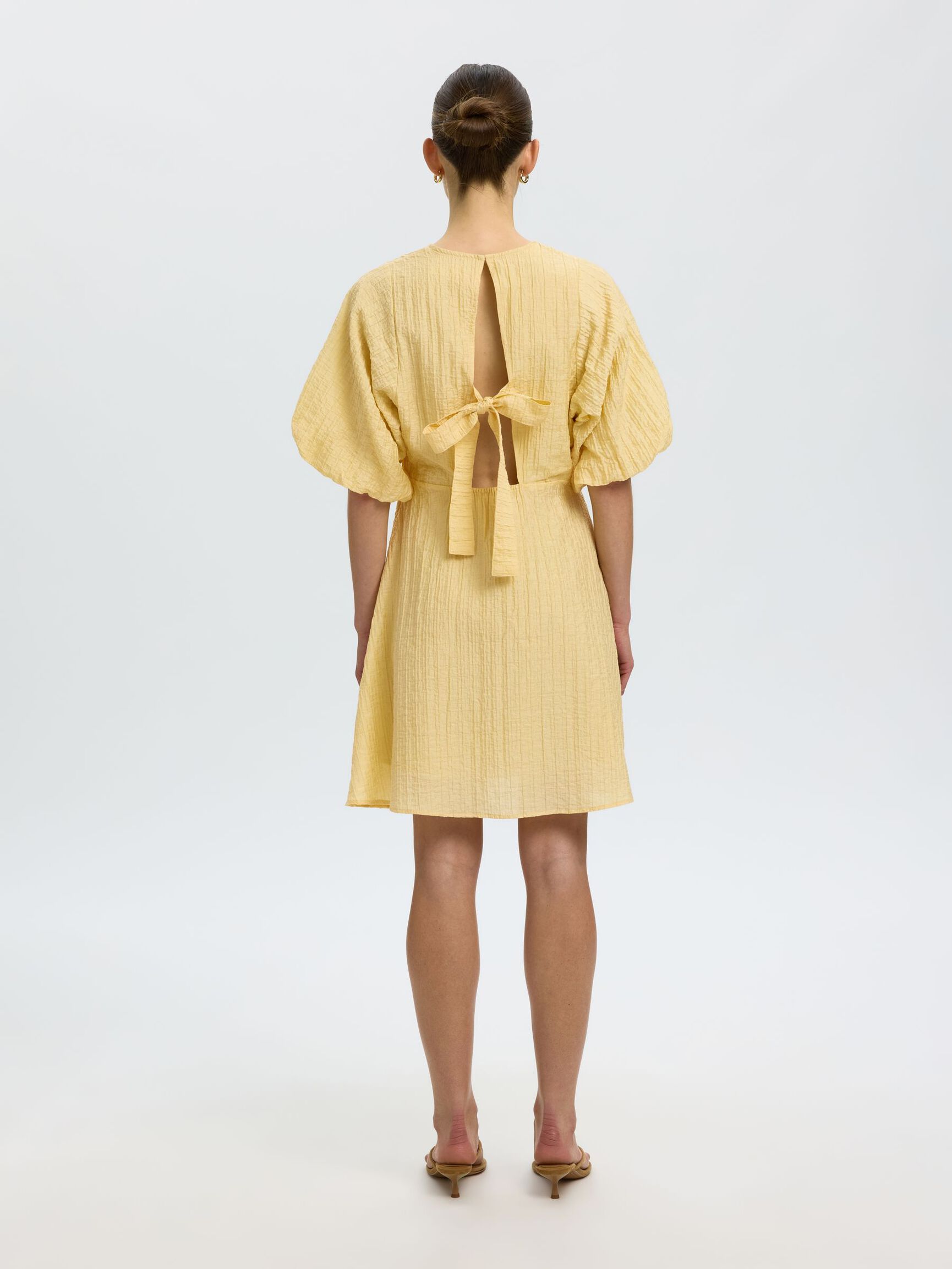 SHORT SLEEVED MINI DRESS, Italian Straw, highres