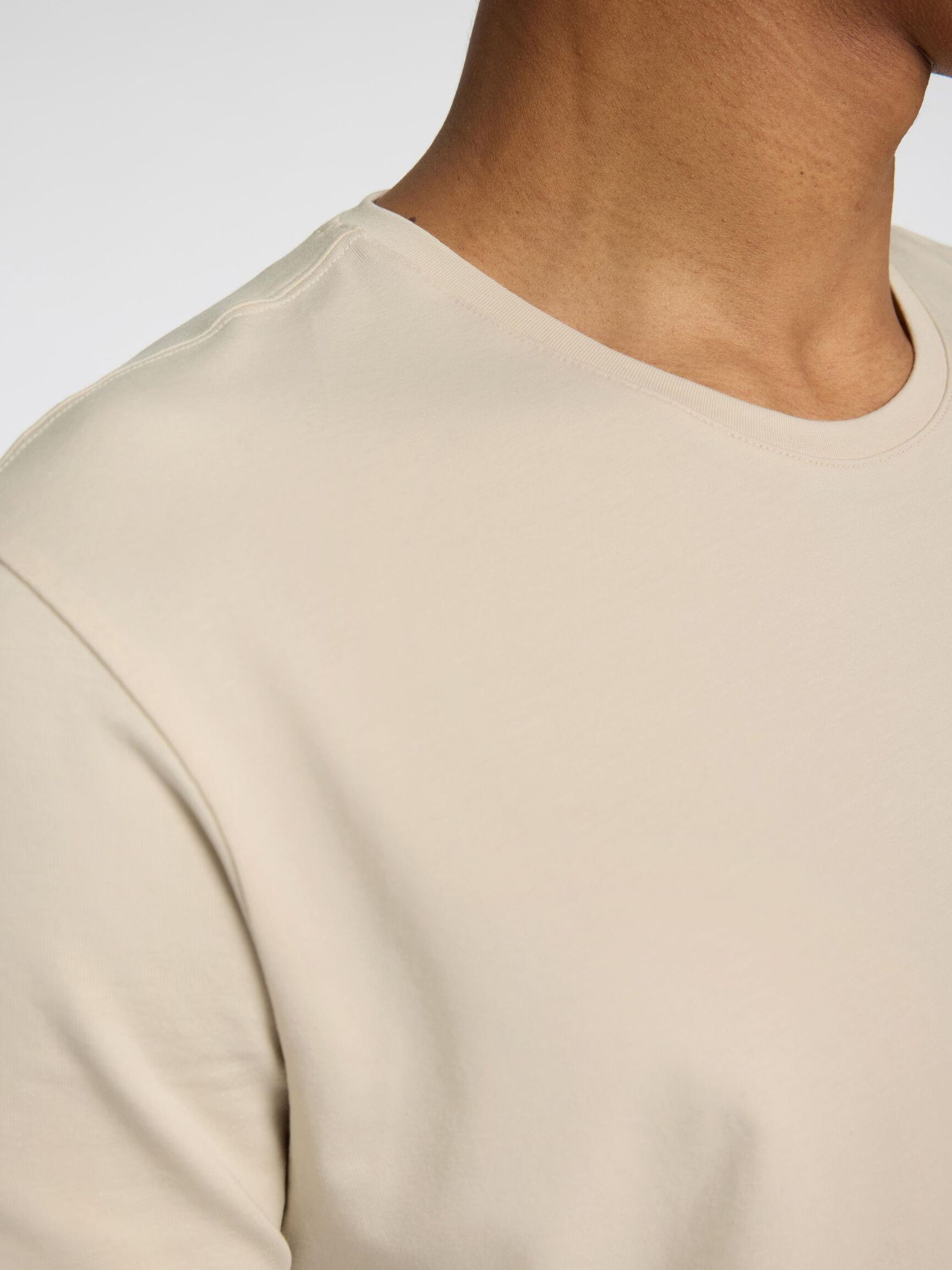 3-PACK COTTON T-SHIRT, Oatmeal, highres