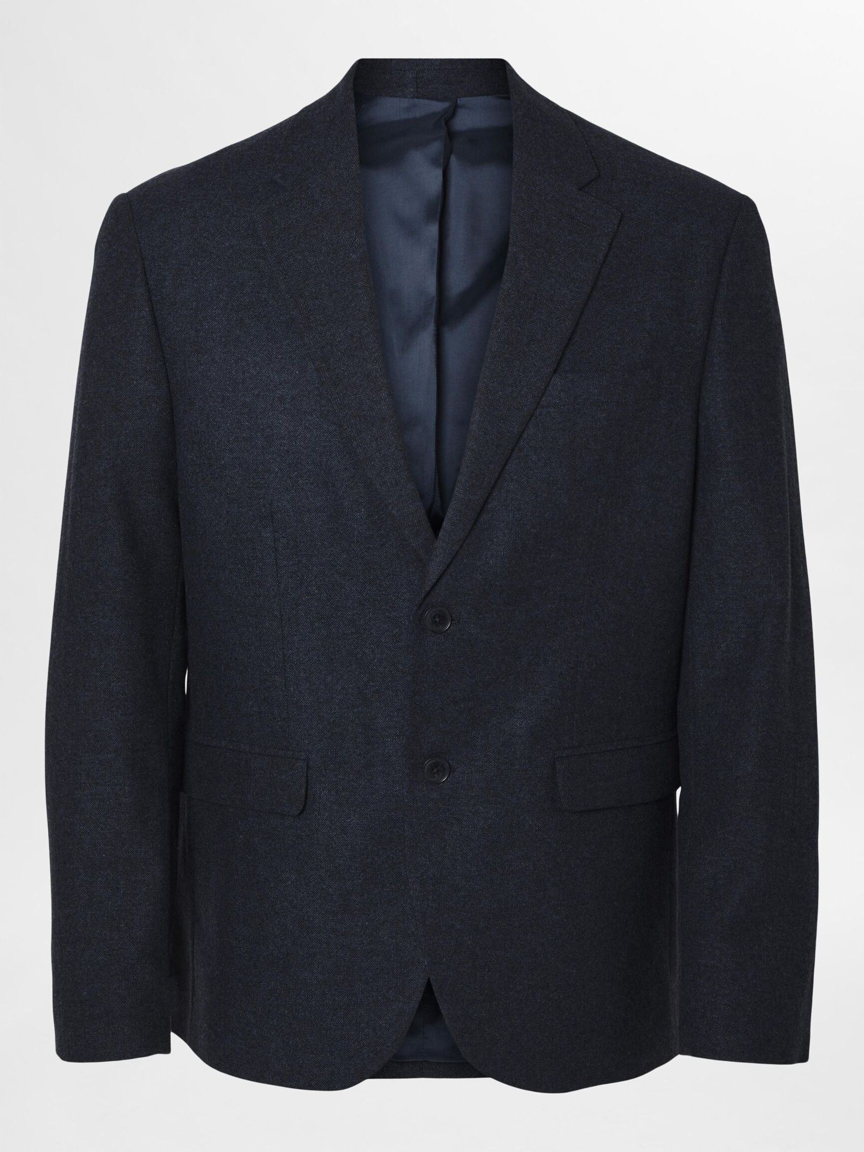 KARIERTER WOLLGEMISCH BLAZER, Dark Blue, highres