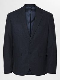 KARIERTER WOLLGEMISCH BLAZER, Dark Blue, highres
