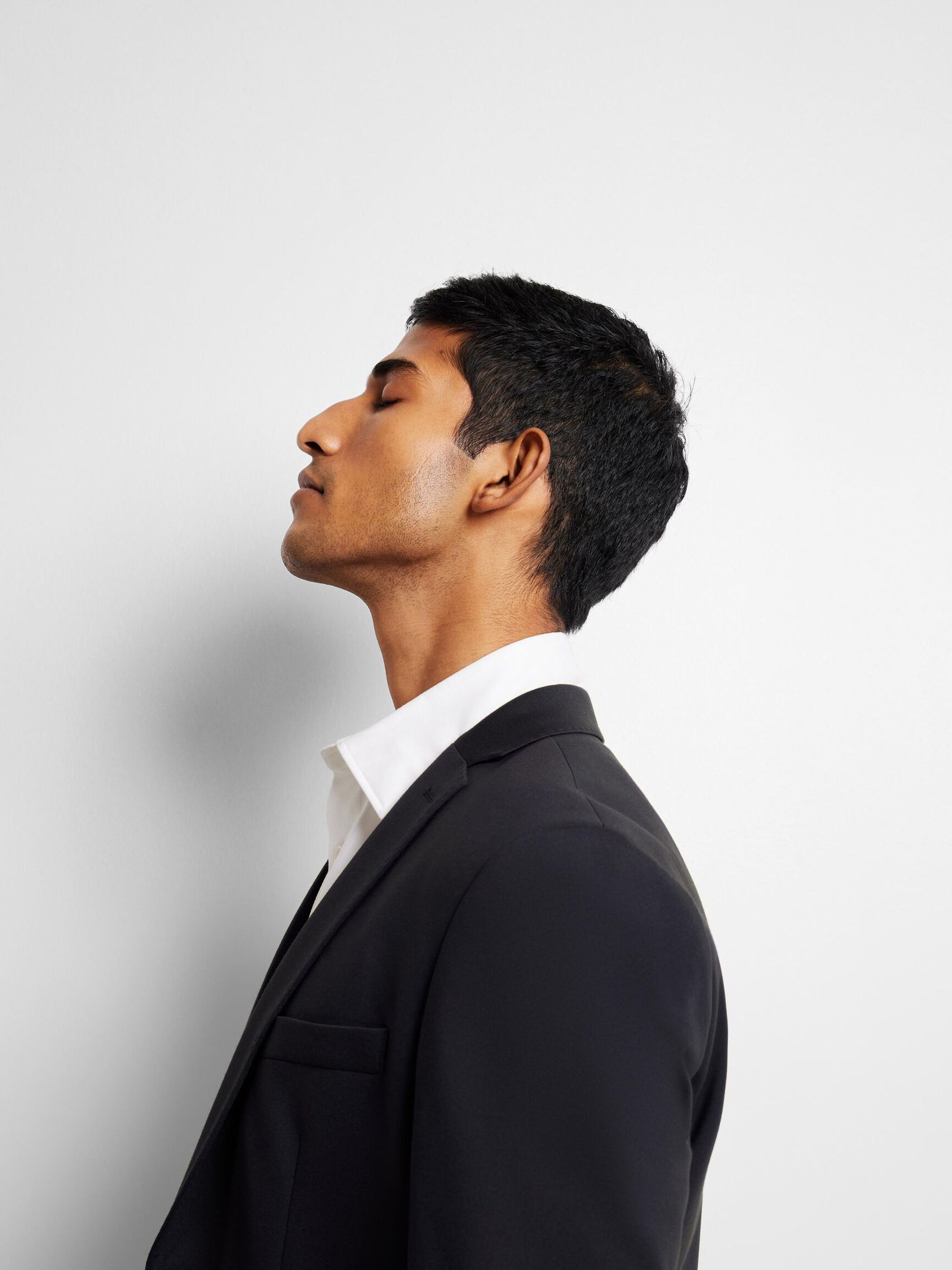VISKOSBLANDNING SLIM FIT KAVAJ, Navy Blazer, highres