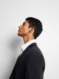 VISKOSBLANDNING SLIM FIT KAVAJ, Navy Blazer, highres