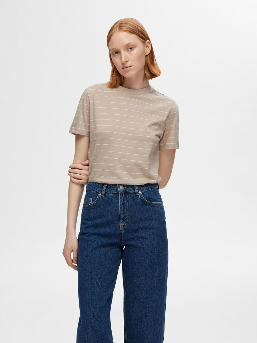 Selected GESTREEPT KATOEN T-SHIRT, Pure Cashmere, highres - 16097179_PureCashmere_1170385_003.jpg