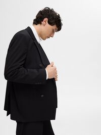 RELAXED FIT ZWEIREIHIGER BLAZER, Black, highres