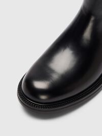 LEATHER CHELSEA BOOTS, Black, highres