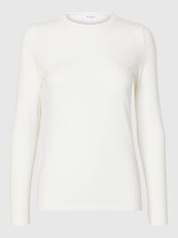 BASIC LONG-SLEEVED T-SHIRT, Snow White, highres
