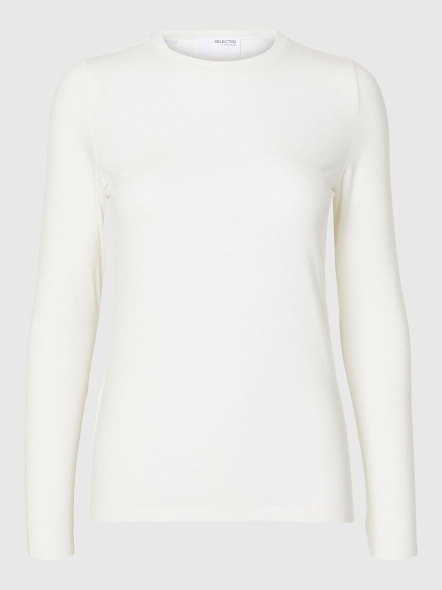 Selected BASIC LONG-SLEEVED T-SHIRT, Snow White, highres - 16094343_SnowWhite_001.jpg