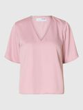 Selected SHORT SLEEVED V-NECK TOP, Bleached Mauve, highres - 16096434_BleachedMauve_001.jpg