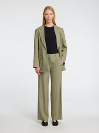 TAILORED WIDE-LEG TROUSERS, Vetiver, highres