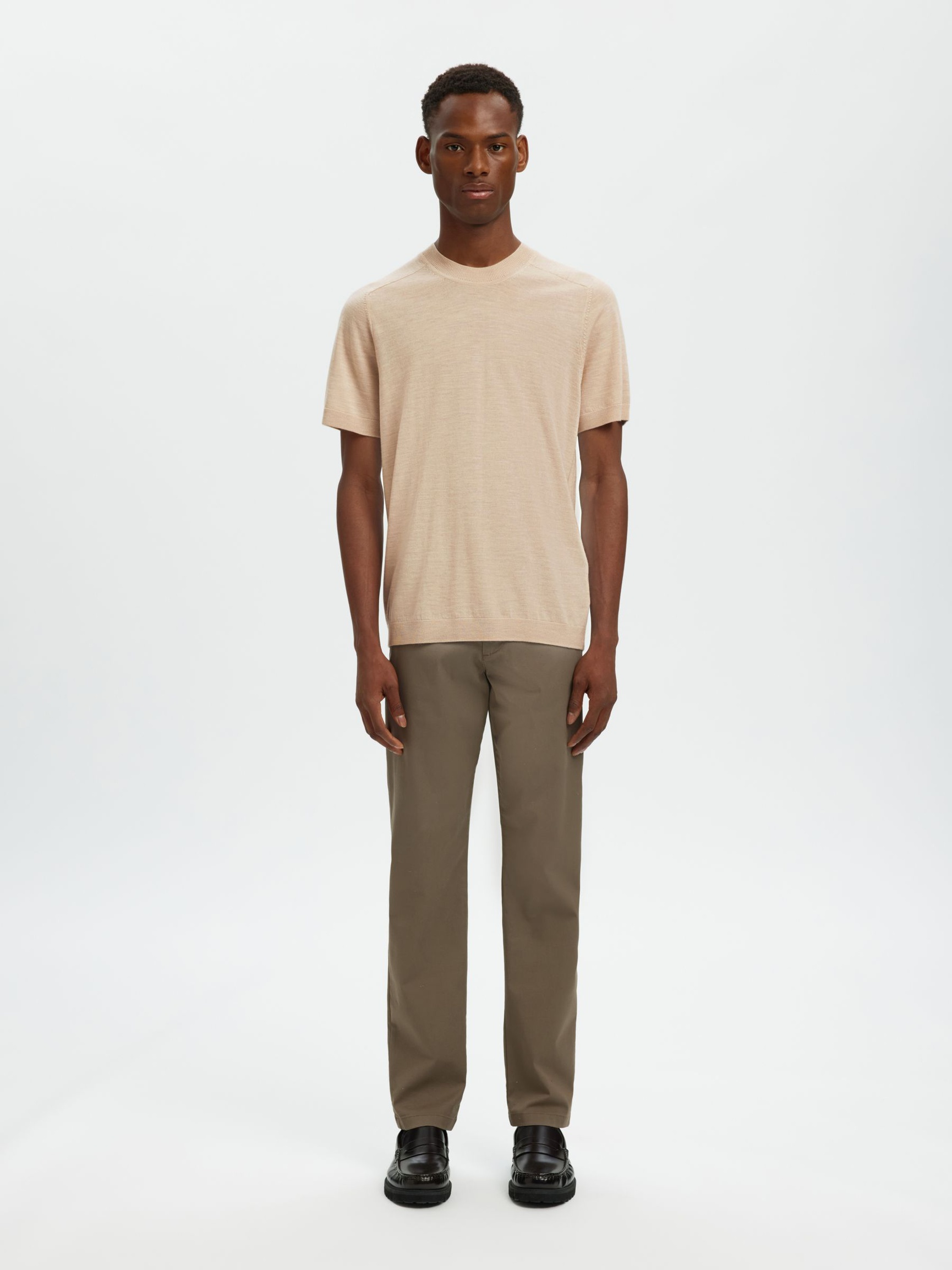 100% MERINO WOOL T-SHIRT, Oatmeal, highres