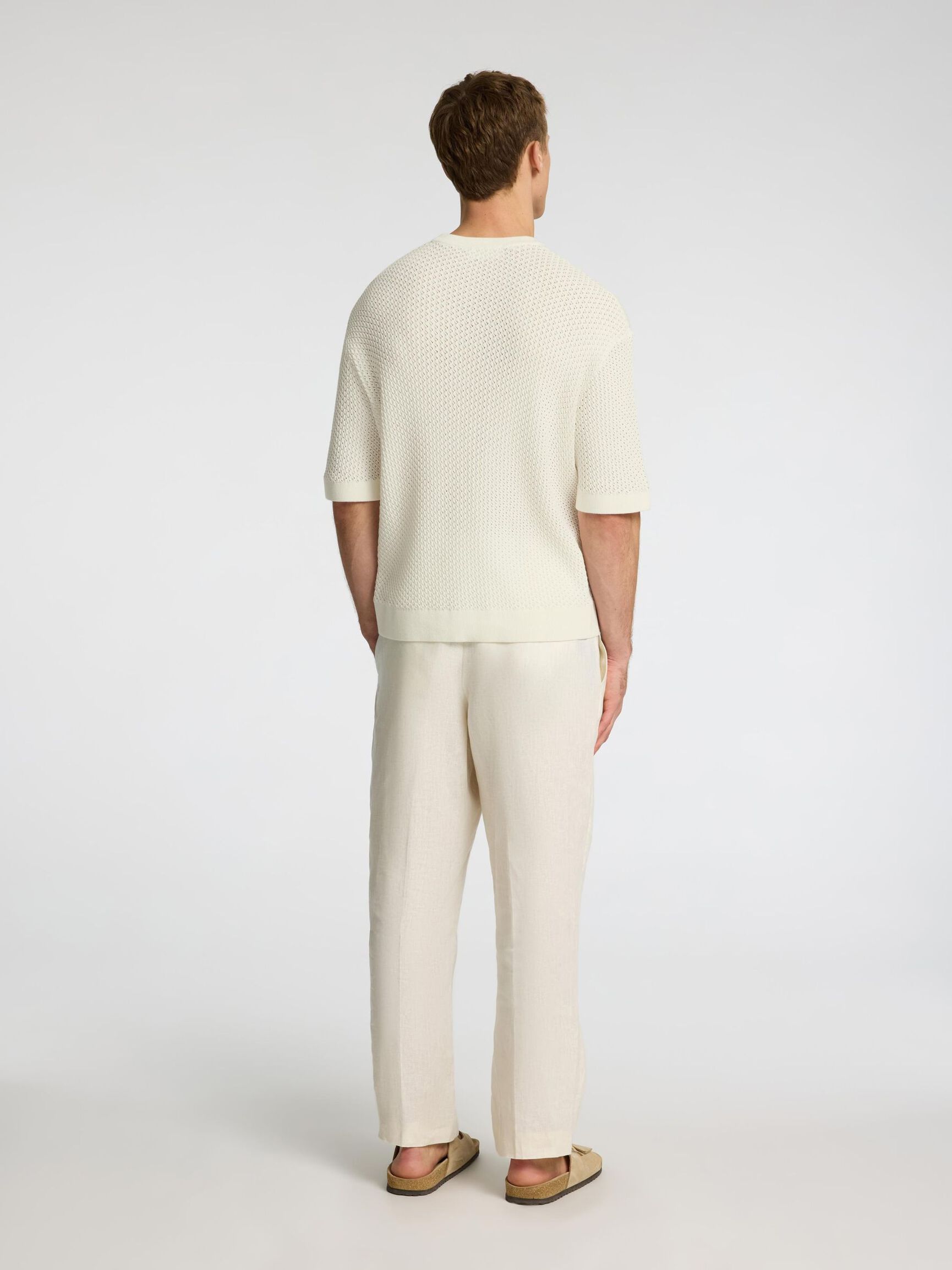 KNITTED T-SHIRT, Egret, highres