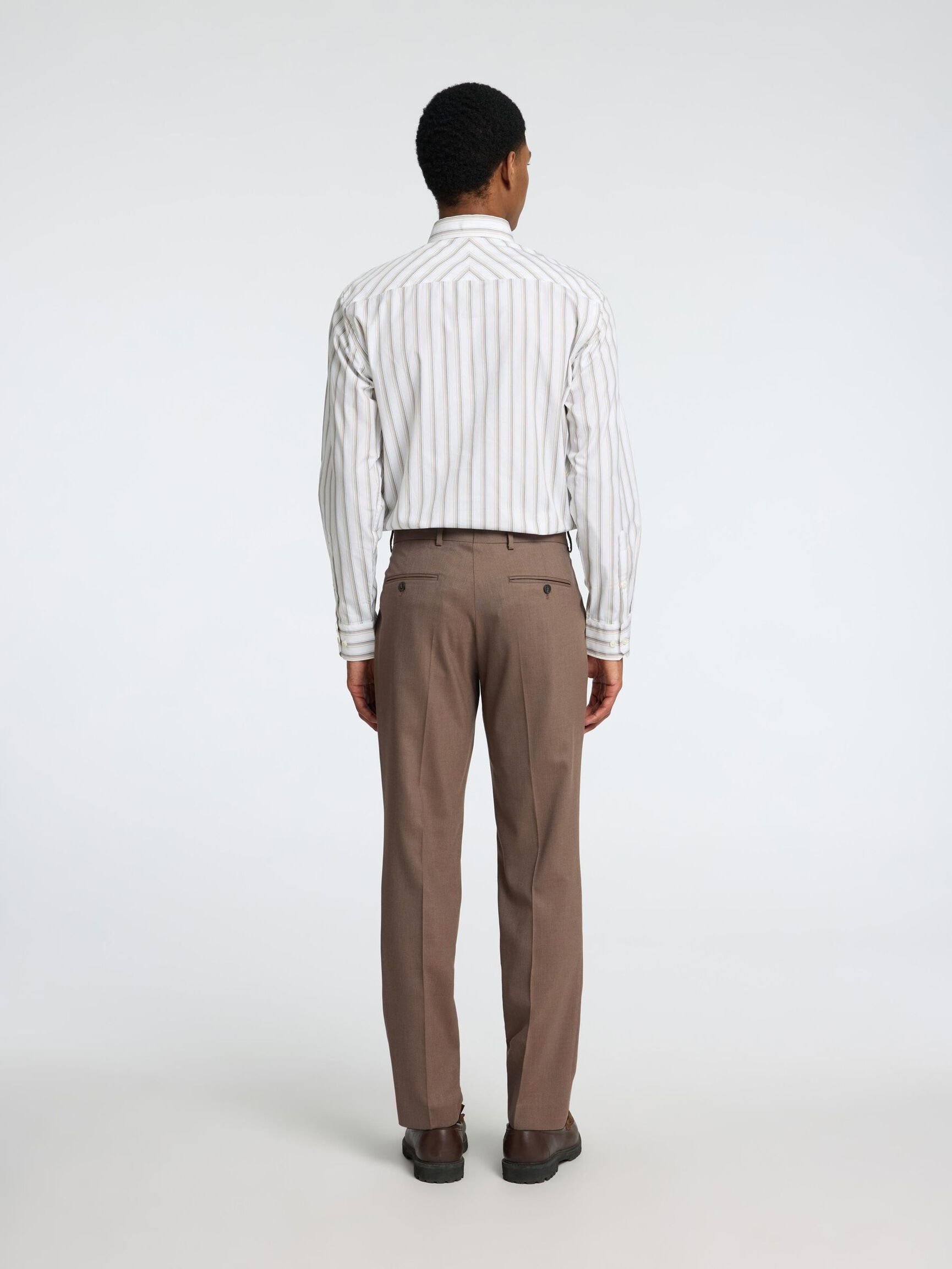 WOVEN WOOL BLEND TROUSERS, Kelp, highres