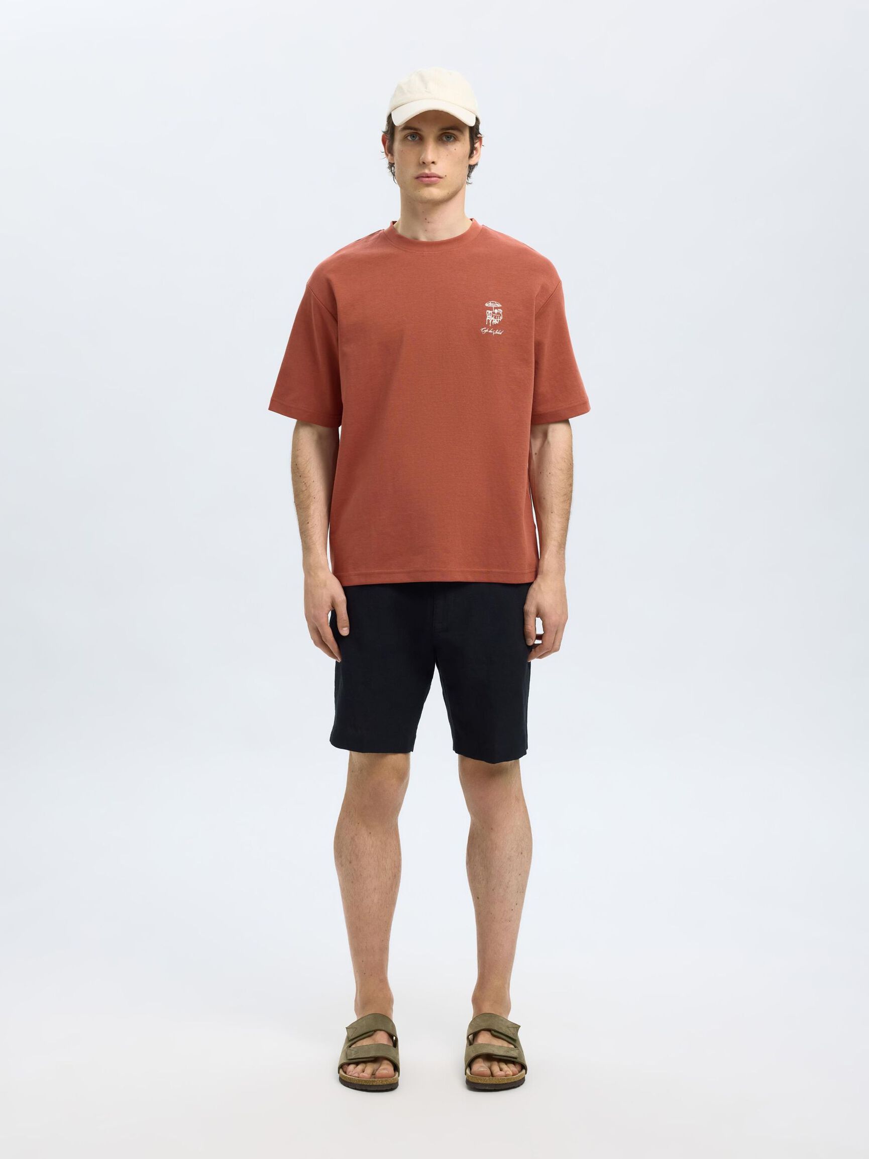 LOOSE FIT PRINTED T-SHIRT, Etruscan Red, highres