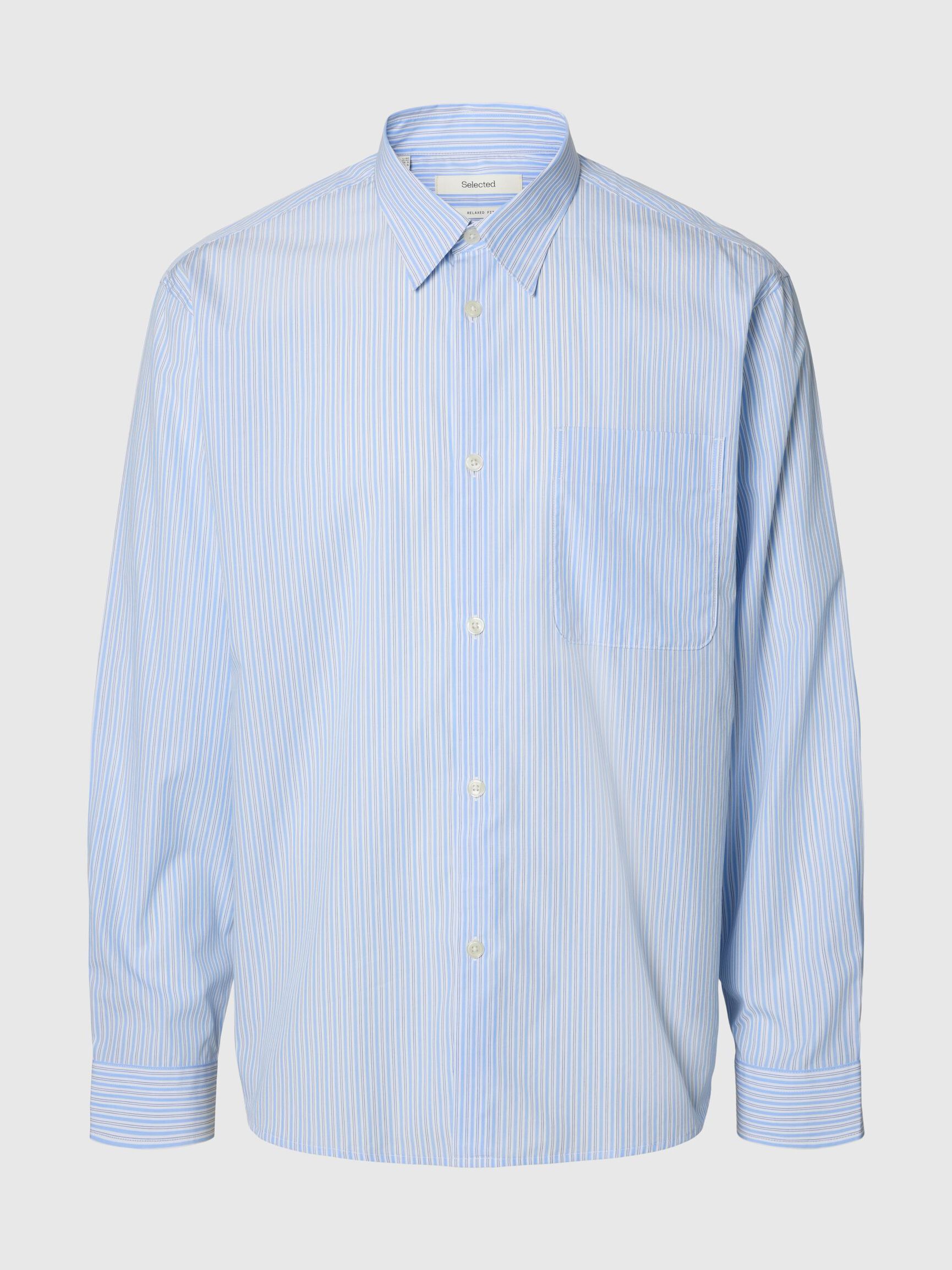 BAUMWOLL LANGARMHEMD, Cashmere Blue, highres