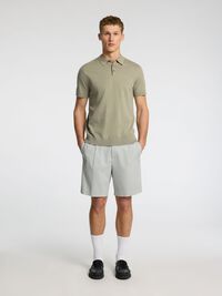 KNITTED POLO SHIRT, Vetiver, highres