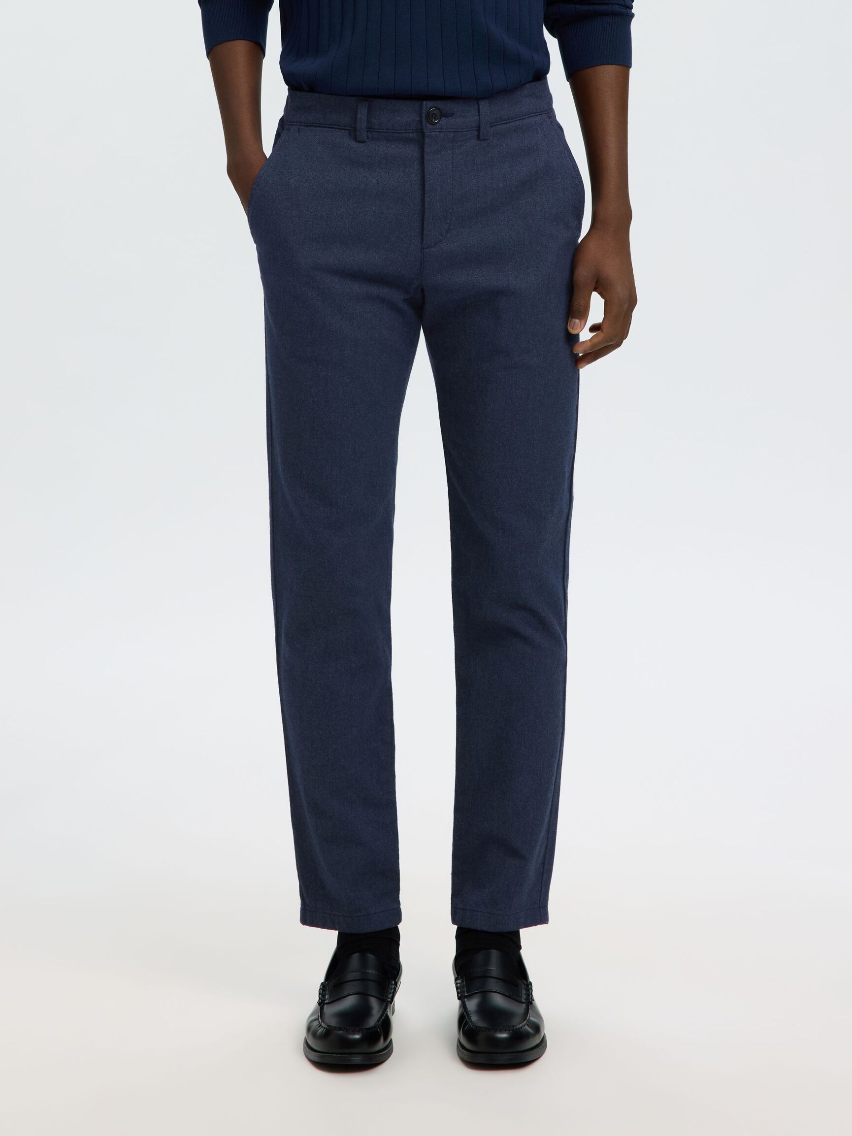 175 SLIM-FIT BRUSHED CHINOS, Dark Sapphire, highres