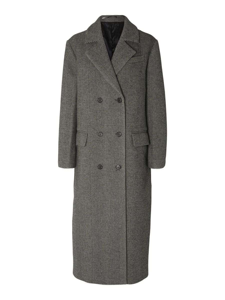 Selected DOUBLE-BREASTED WOOL BLEND COAT, Black, highres - 16093864_Black_1105634_001.jpg