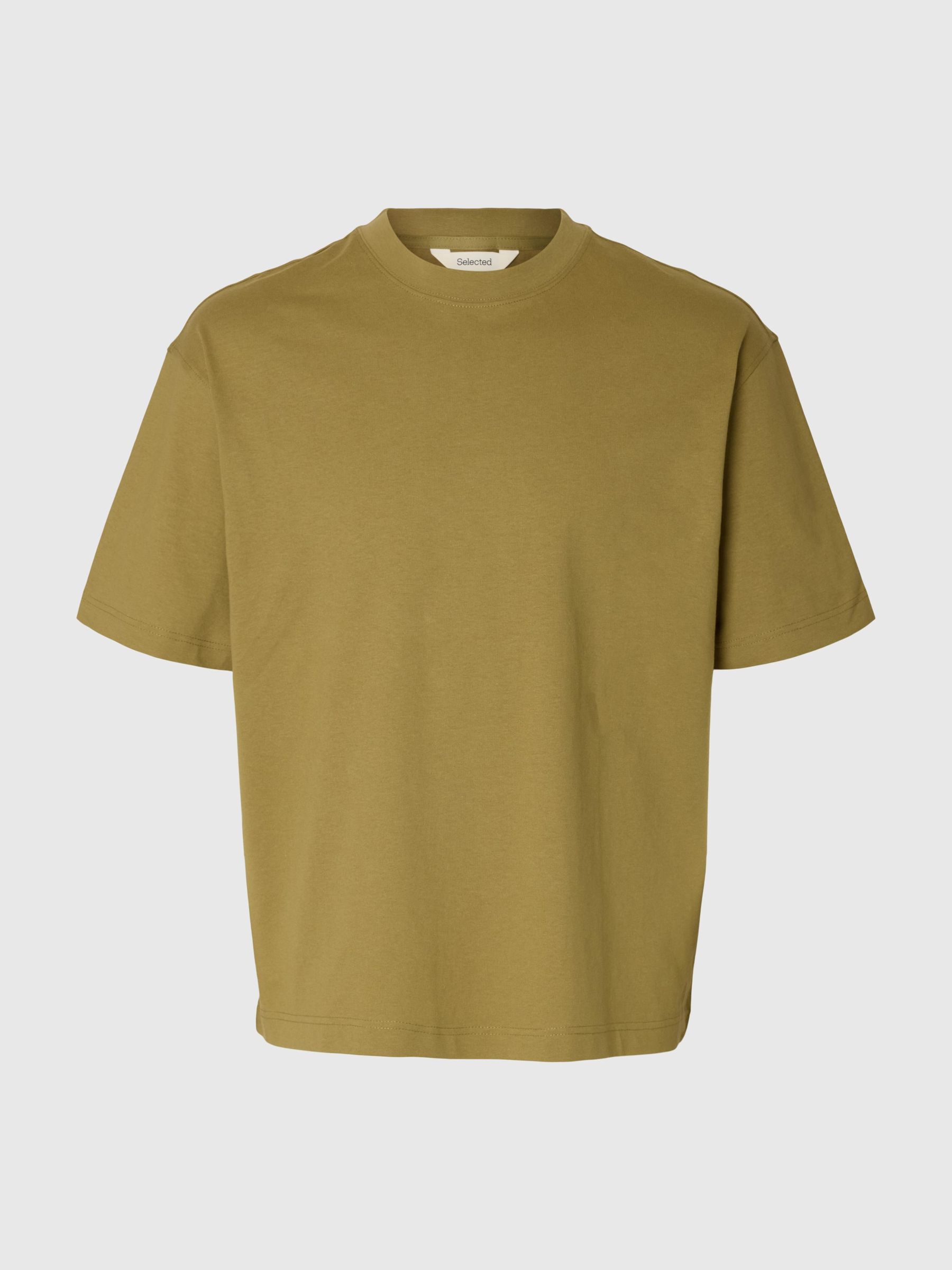 COTTON  SHORT-SLEEVED T-SHIRT, Dried Herb, highres