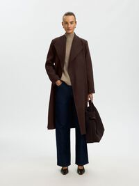 WOOL BLEND LONG COAT, Delicioso, highres