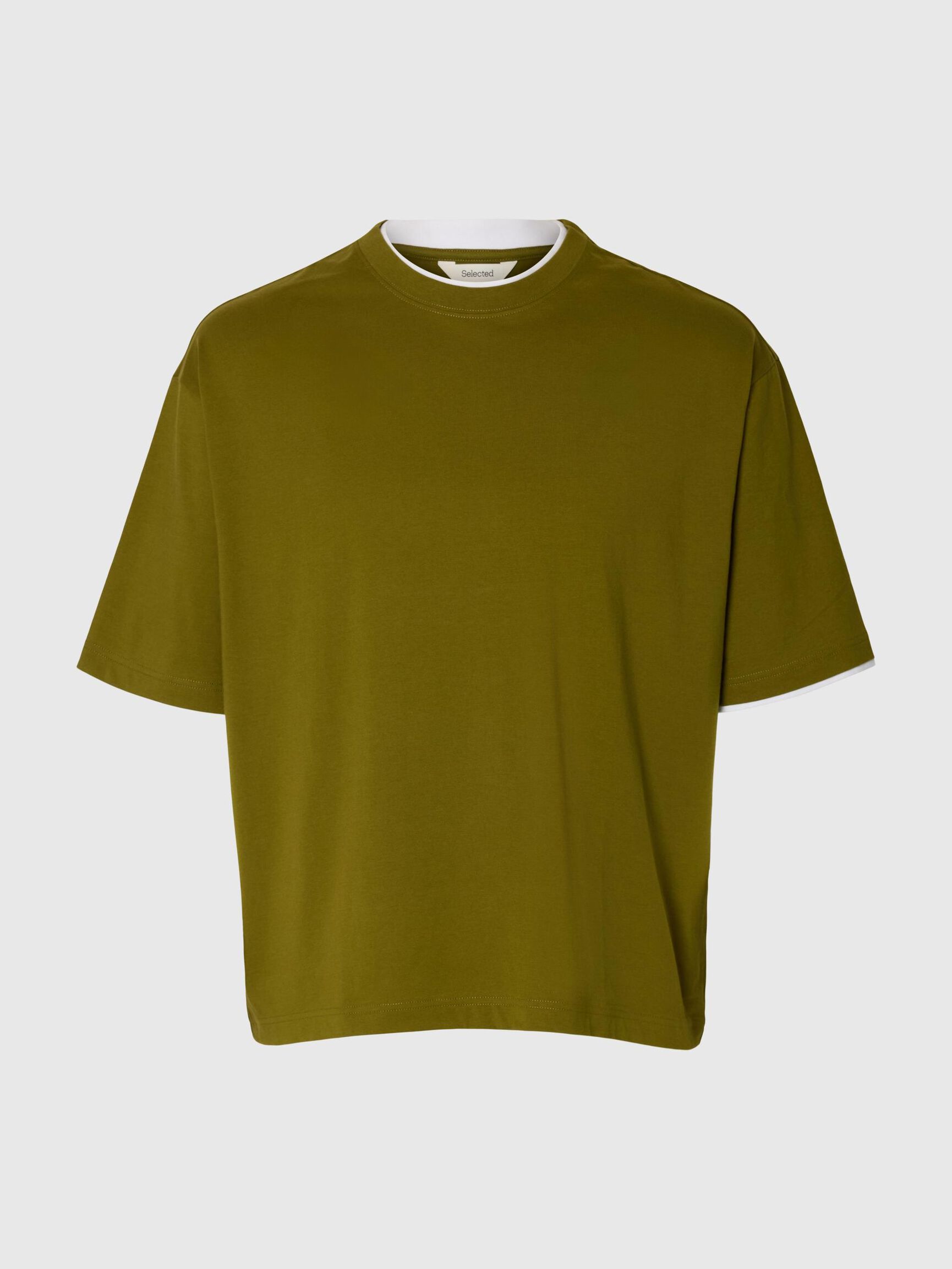 100% COTTON CREWNECK T-SHIRT, Avocado, highres